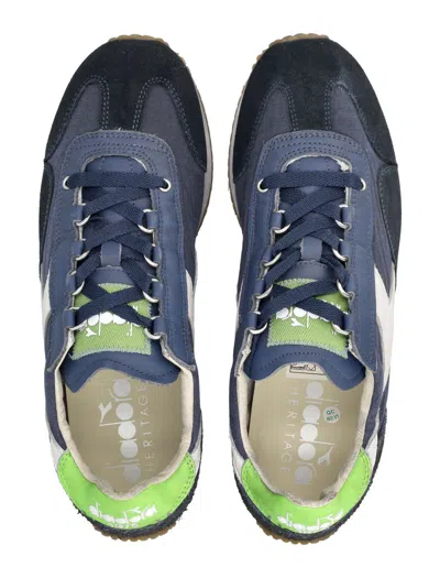Diadora Heritage Equipe Dirty Stone Wash Evo Sneakers In Blue