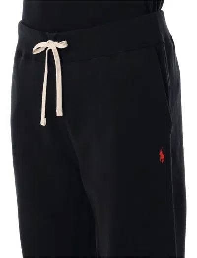 Polo Ralph Lauren Relaxed Fit Trousers With Drawstring Waist And Tapered Leg In Black