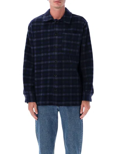 Apc A.p.c. A.p.c. Stanley Checked Wool Overshirt In Blue