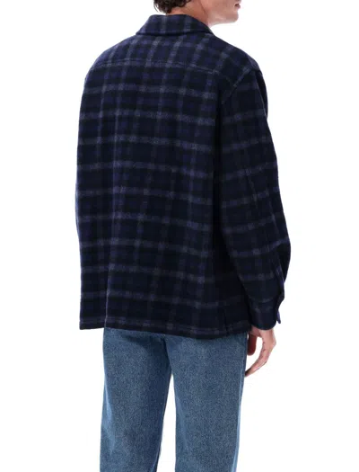 Apc A.p.c. A.p.c. Stanley Checked Wool Overshirt In Blue