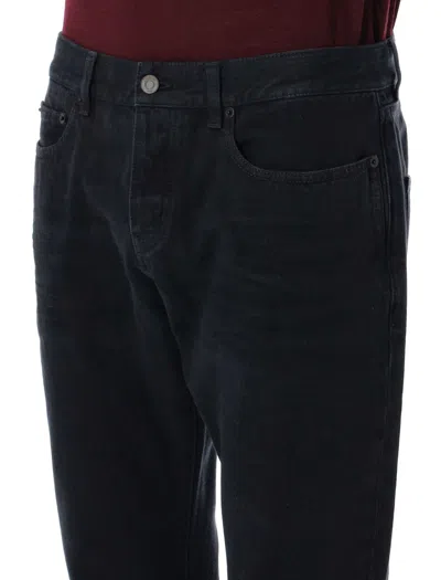 Saint Laurent Slim Straight Leg Denim With Five Pockets In Black