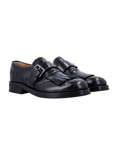 Church's Fringed Brogue Loafers Round Toe In Black