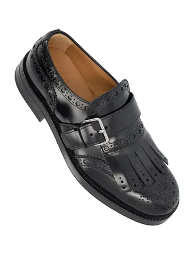 Church's Fringed Brogue Loafers Round Toe In Black
