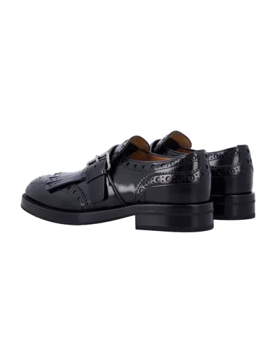 Church's Fringed Brogue Loafers Round Toe In Black