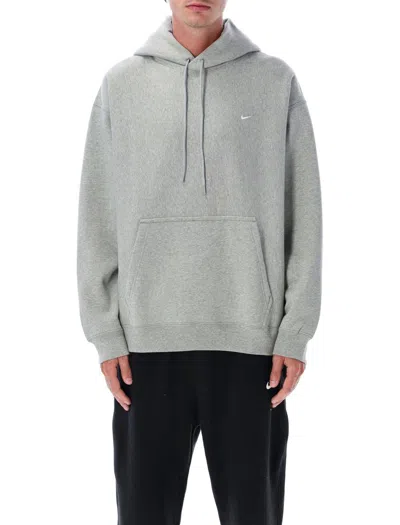 Nike Cotton Blend Hoodie Kangaroo Pocket In Gray