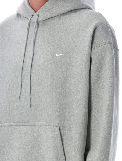 Nike Cotton Blend Hoodie Kangaroo Pocket In Gray