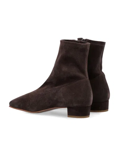 By Far Este Ristretto Brown Suede Ankle Boots In Brown