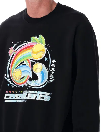 Casablanca Graphic Print Crew Neck Sweater In Black