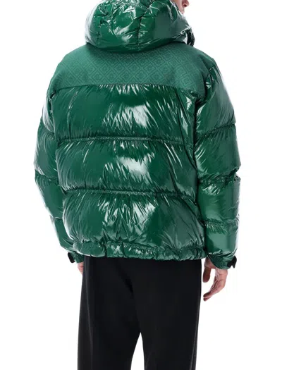 Casablanca Quilted Down-feather Jacket With Glossy Finish In Green