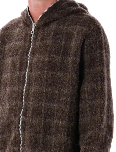 Our Legacy Embroidered Wool Blend V-neck Cardigan With Front Pockets