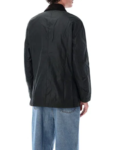 Barbour Jacket Collar Corduroy Slit Pockets In Black