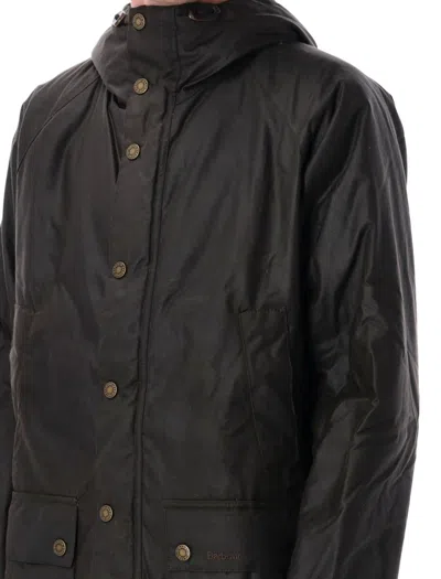 Barbour Bedale Waxed Parka In Black