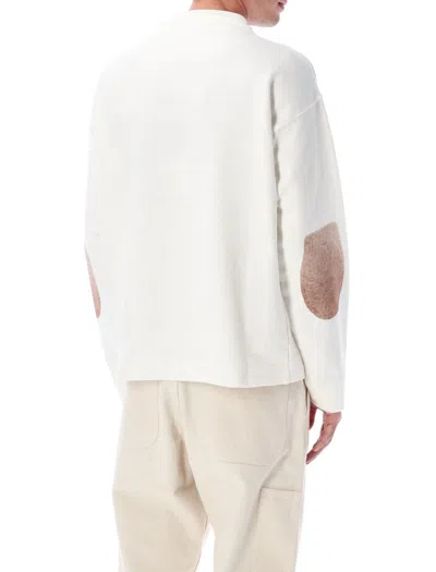 Stone Island Textured Knitwear Sweater With Logo Patch In White