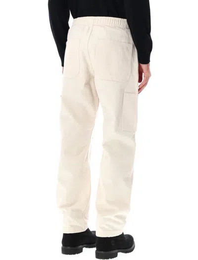 Stone Island Natural Cotton Gabardine Raw Beauty Chino Trousers In Neutral
