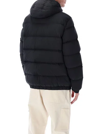 Stone Island Seamless Tunnel Hooded Down Jacket In Black