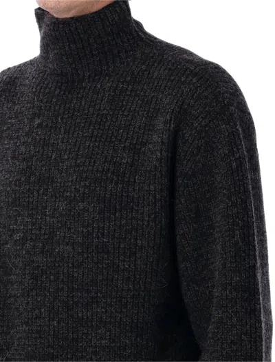 Lemaire Yak Alpaca High Neck Sweater In Black