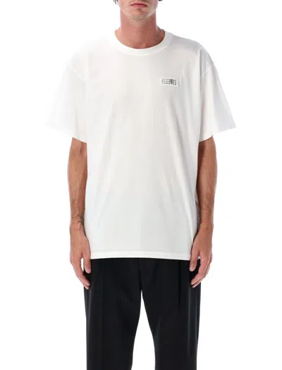 Mm6 Maison Margiela Mm6 By Maison Margiela Relaxed-fit Crew Neck T-shirt With Graphic Print In White