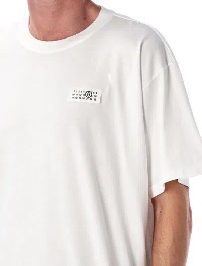 Mm6 Maison Margiela Mm6 By Maison Margiela Relaxed-fit Crew Neck T-shirt With Graphic Print In White