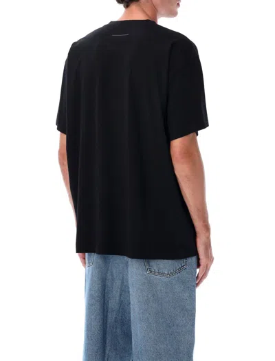Mm6 Maison Margiela Mm6 By Maison Margiela Oversized T-shirt With Contrasting Pocket Detail In Black