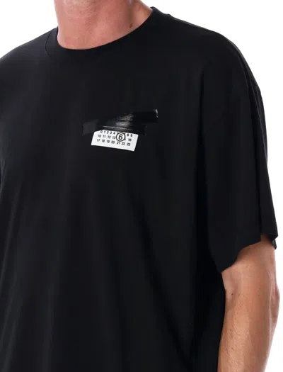 Mm6 Maison Margiela Mm6 By Maison Margiela Oversized T-shirt With Contrasting Pocket Detail In Black