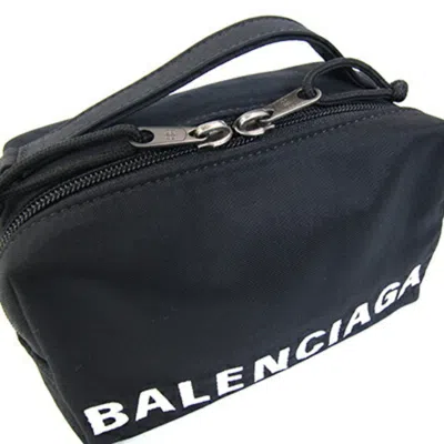 Pre-owned Balenciaga Black Nylon Canvas Handbag Pochette Pouch Shoulder Bag ()