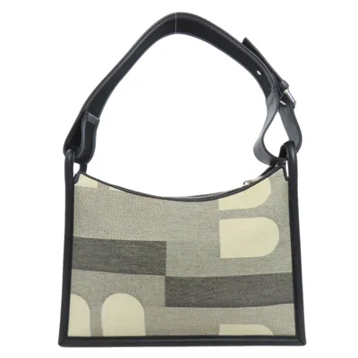 Pre-owned Bally Beige Black Gray Canvas Shoulder Bag ()
