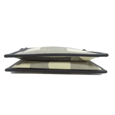 Pre-owned Bally Beige Black Gray Canvas Shoulder Bag ()