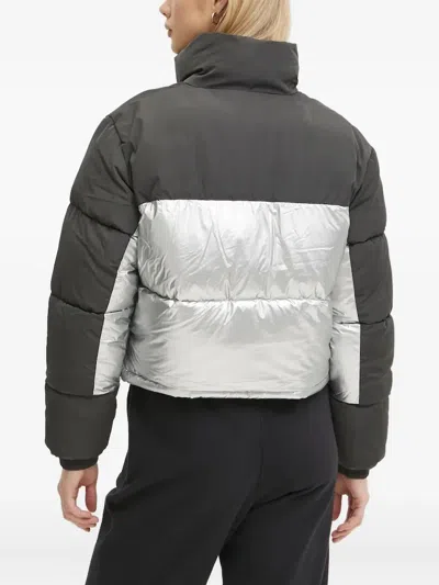 Karl Kani Metallic-panel Puffer Jacket In Black