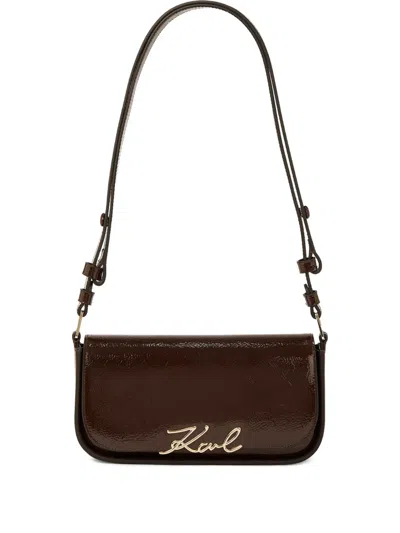 Karl Lagerfeld K/signature Naplak ショルダーバッグ In Brown