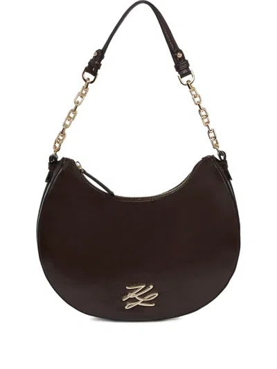 Karl Lagerfeld Moonbag Naplack In Brown