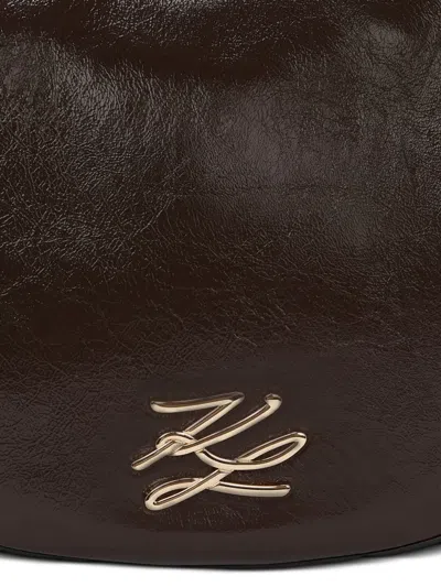 Karl Lagerfeld Moonbag Naplack In Brown