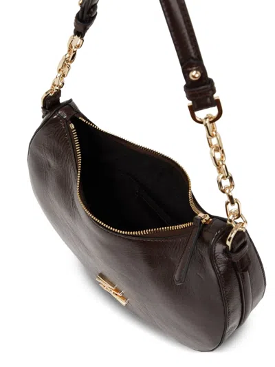 Karl Lagerfeld Moonbag Naplack In Brown