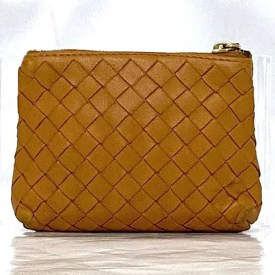 Pre-owned Bottega Veneta Orange Intrecciato Coin Purse/coin Case ()