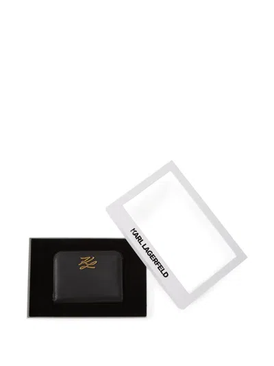 Karl Lagerfeld Medium K/autograph Zip Wallet In Gift Box In Black