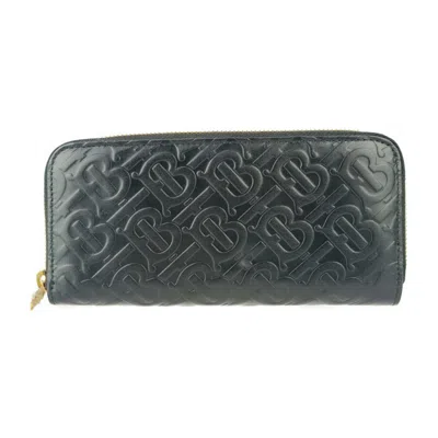 Pre-owned Burberry Black Leather Coin Purse/coin Case ()