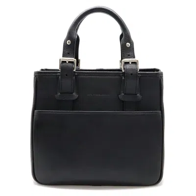 Pre-owned Burberry Black Leather Handbag Tote Bag ()