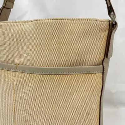 Pre-owned Burberry Beige Orange Canvas Shoulder Bag ()