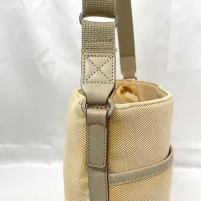 Pre-owned Burberry Beige Orange Canvas Shoulder Bag ()
