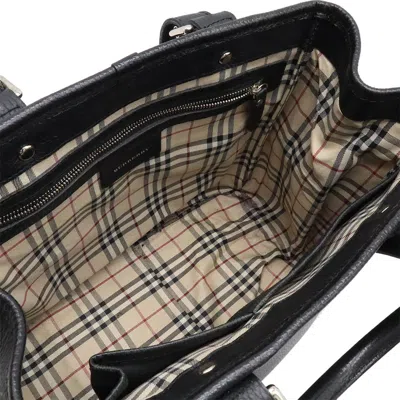 Pre-owned Burberry Black Leather Handbag Tote Bag ()