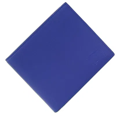Pre-owned Burberry Blue Royal Blue Leather Wallet (bi-fold) ()