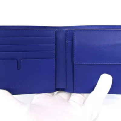 Pre-owned Burberry Blue Royal Blue Leather Wallet (bi-fold) ()