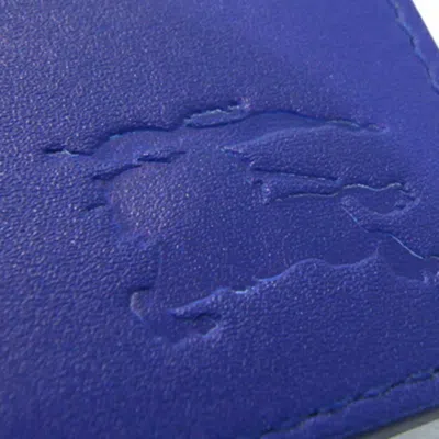 Pre-owned Burberry Blue Royal Blue Leather Wallet (bi-fold) ()