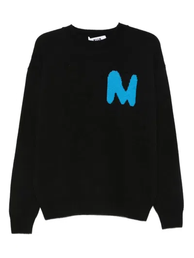 Msgm Creneck Pullover In Black