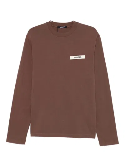 Jacquemus Le Longsleeve Tshirt Gros Grain In Brown