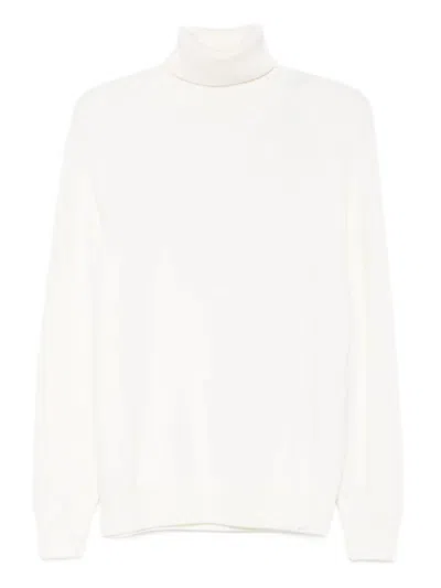 Paul & Shark High Neck Ribbed Sweater In Neutral