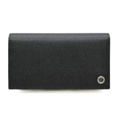 Pre-owned Bvlgari Black Blue Leather Wallet (bi-fold) () In Multi