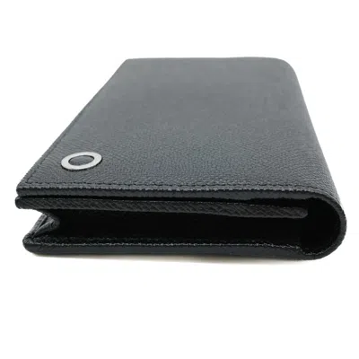 Pre-owned Bvlgari Black Blue Leather Wallet (bi-fold) () In Multi