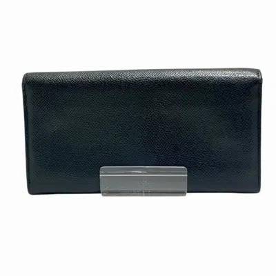 Pre-owned Bvlgari Black Leather Coin Purse/coin Case ()
