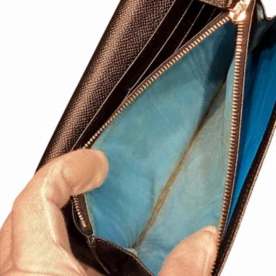 Pre-owned Bvlgari Black Leather Coin Purse/coin Case ()