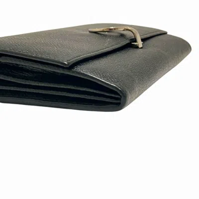 Pre-owned Bvlgari Black Leather Coin Purse/coin Case ()